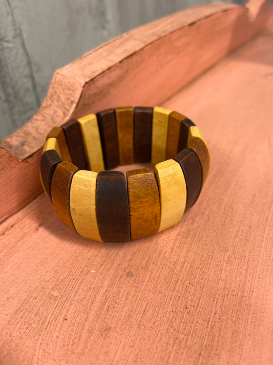 Wide wooden Bracelet