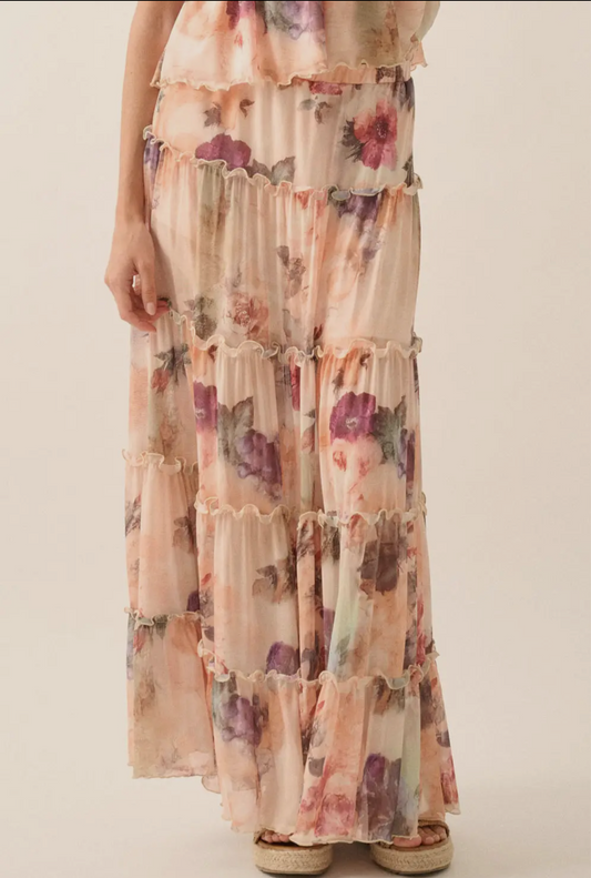 Floral Mesh Skirt