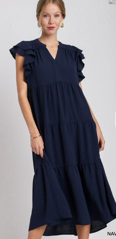 Flutter Me Navy Ladies Dress