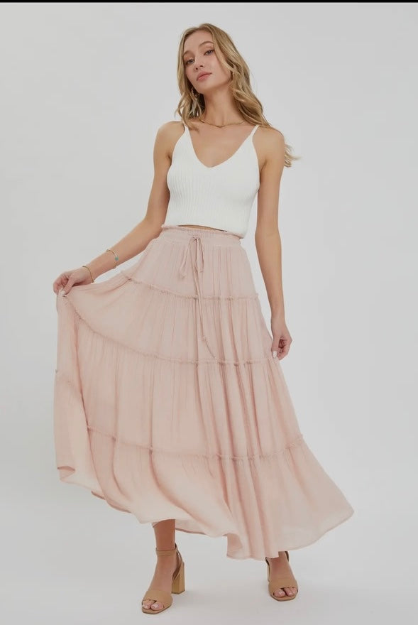 Nude blush skirt