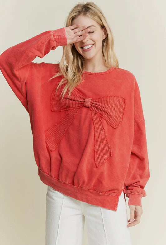 Red Bow pullover