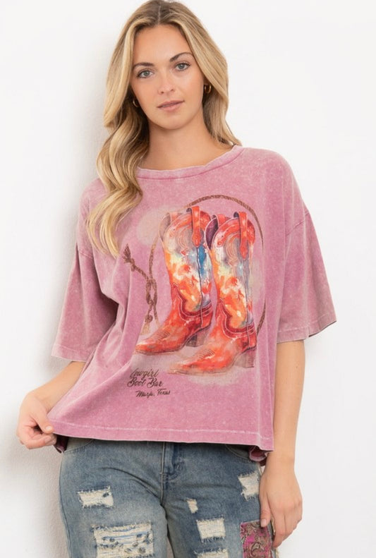 Watercolor Boot Tee