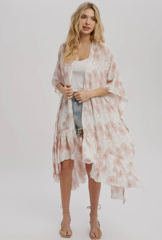 Ruffle Maxi Kimono
