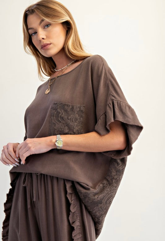 Ash Lace Detail Top