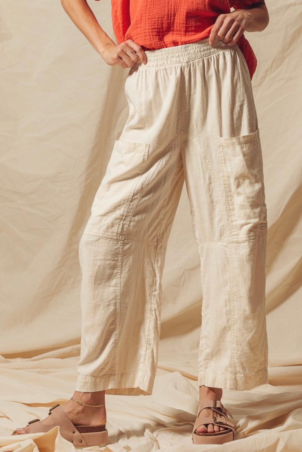 Linen woven pants