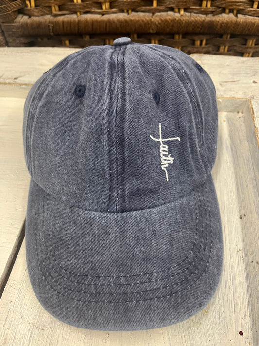 MF Faith washed Distressed Ball Cap