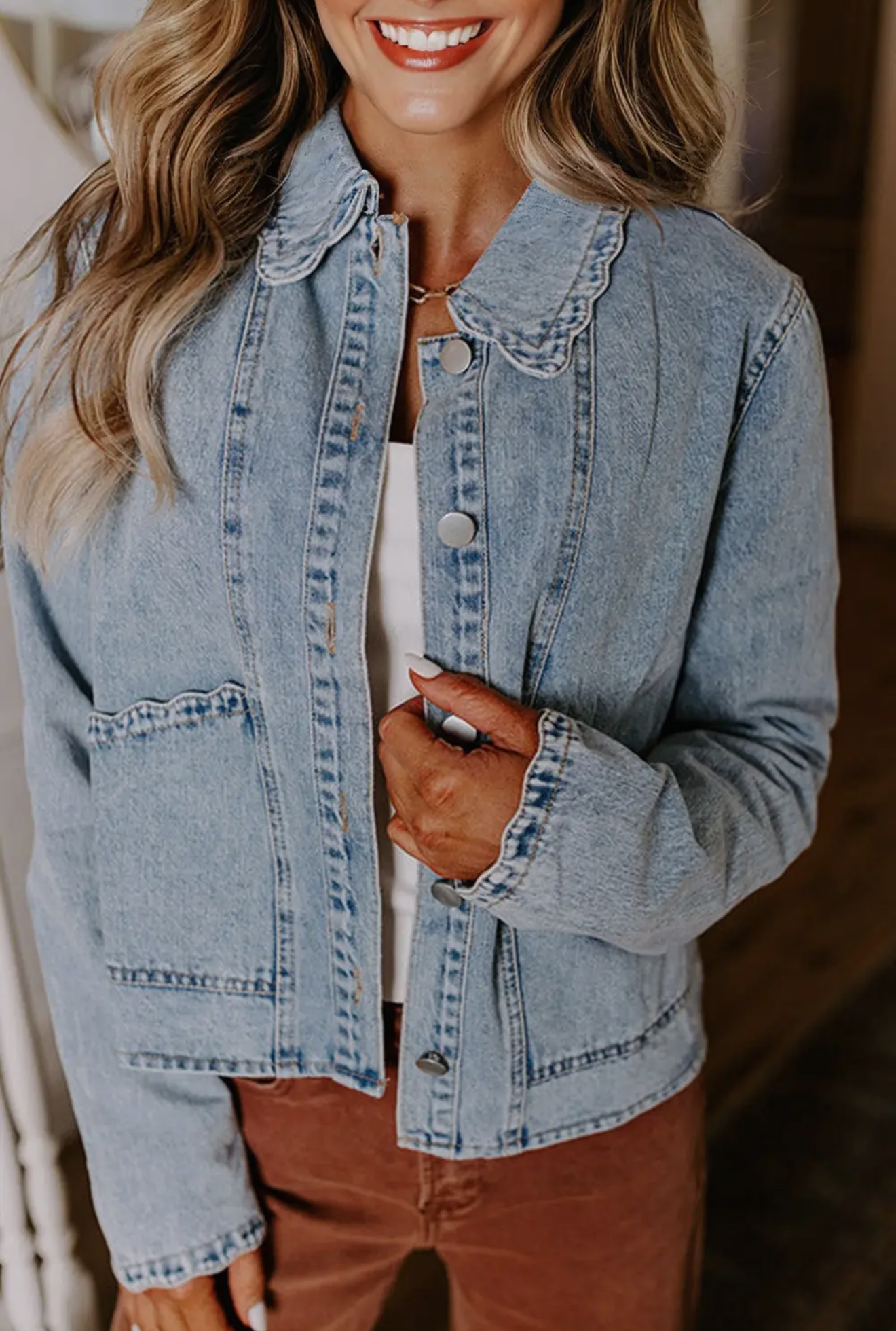 Scallop Ladies  Jean Jacket