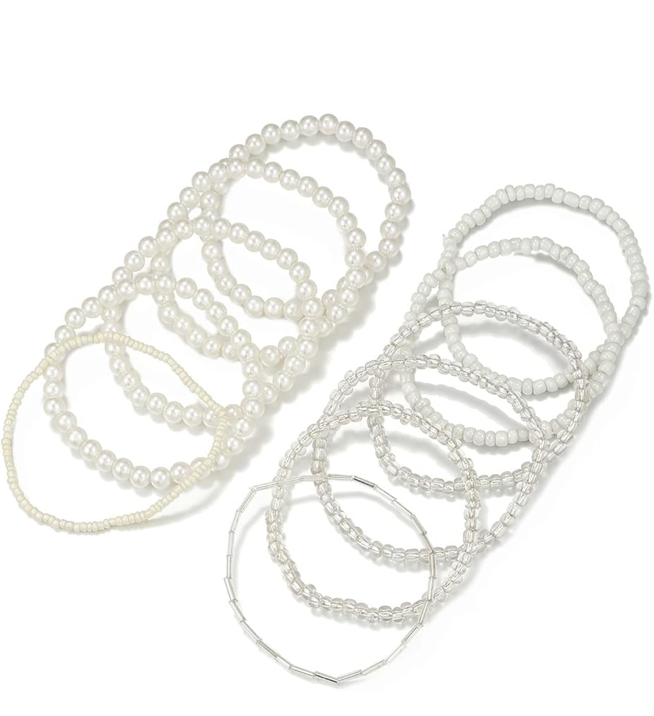 Beaded bracelets (white)