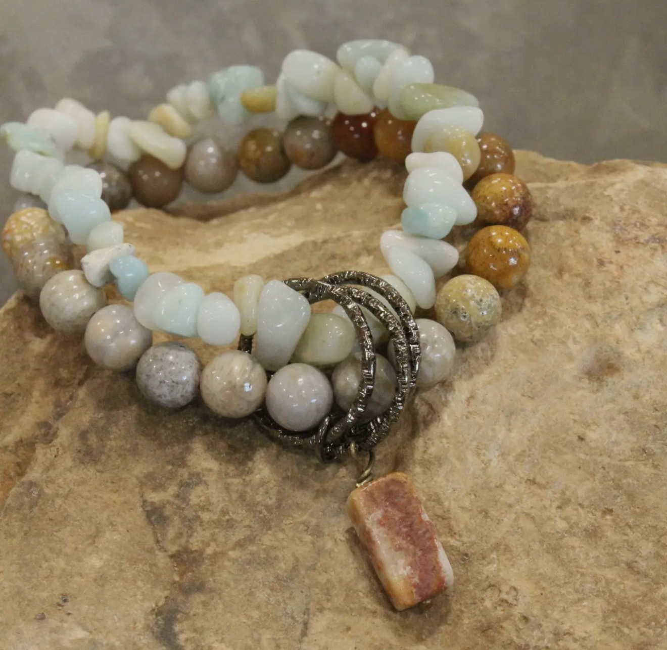 Boho stone bracelet
