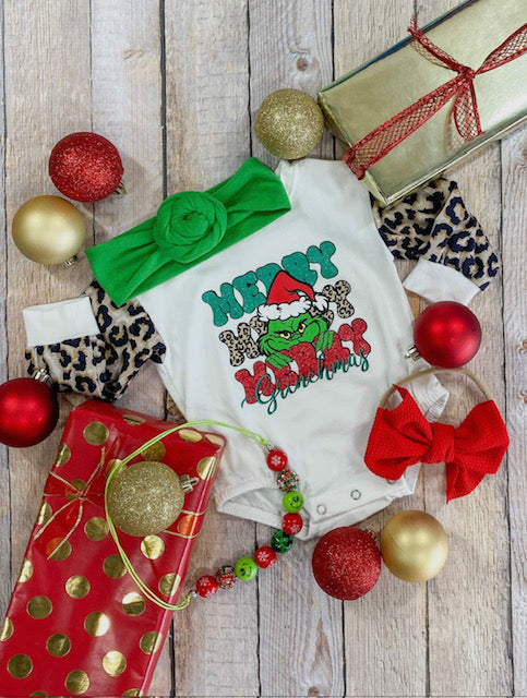 Grinchmas Leopard Romper