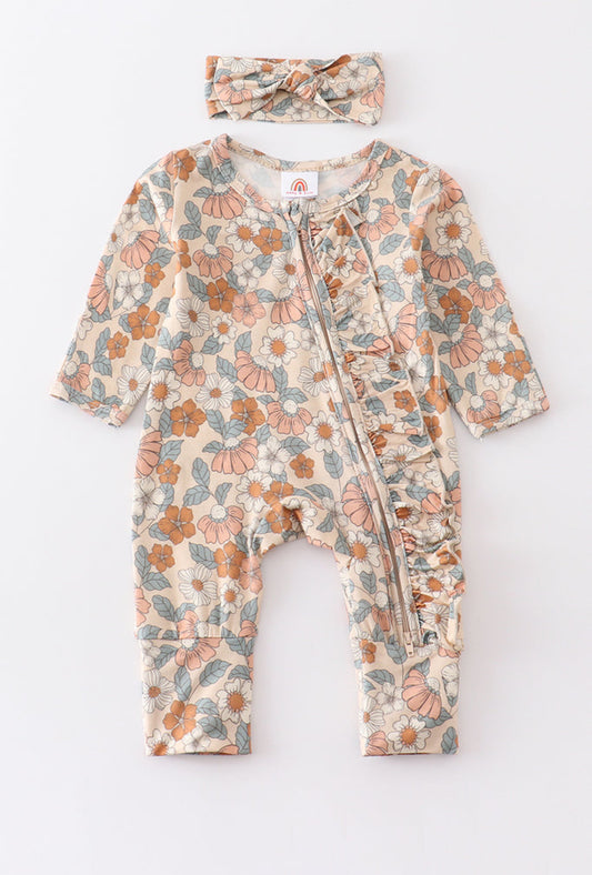 Floral Bamboo Romper w/ Bow