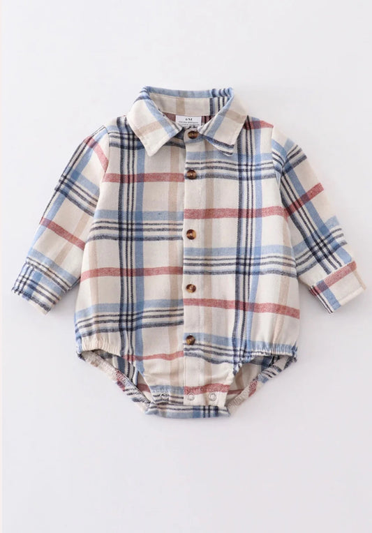 Boys Flannel Romper