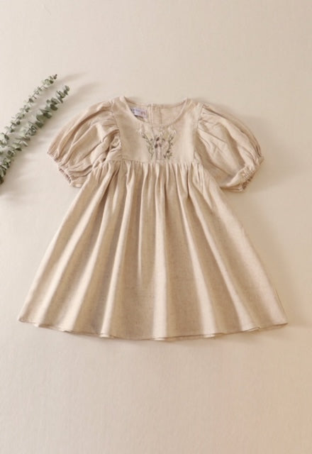 Beige Linen Dress