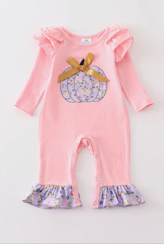 pink/purple pumpkin romper