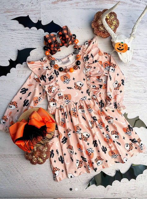 cowboy jack-o-lantern dress