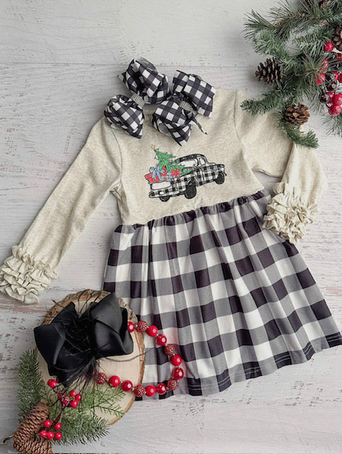 Buffalo Plaid Ruffle Dres