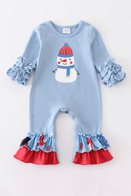 Snowman Ruffle Romper