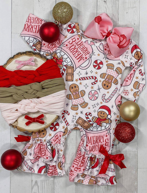 Cocoa and Candy Canes Romper