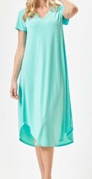 Aqua Dolphin Solid Ladies Dress