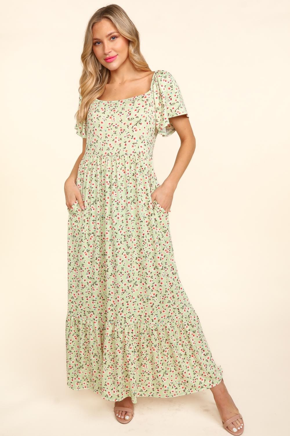 Calming Floral Print Ladies Maxi Dress