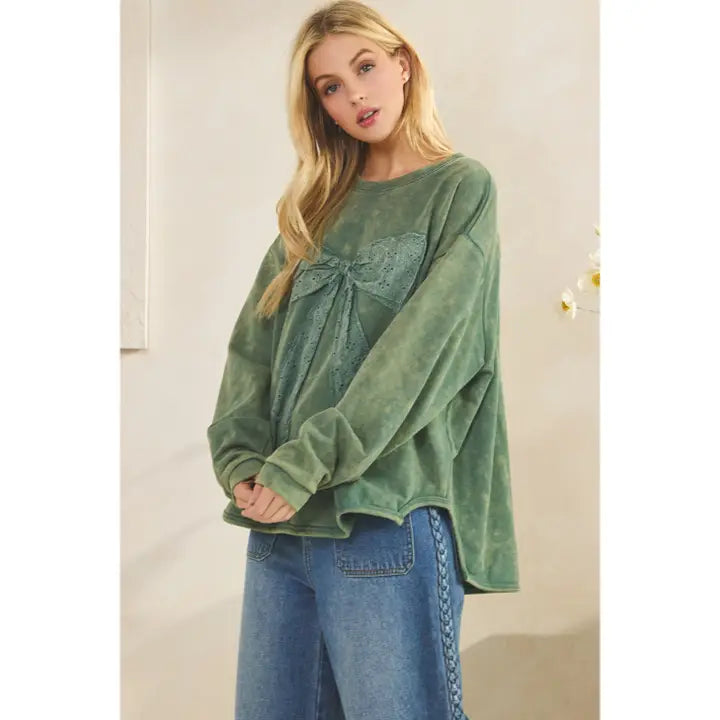 Whimsy Bow Ladies Sweatshirt