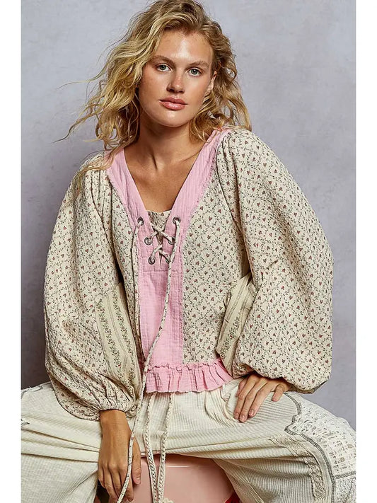 Soft Floral Ladies POL  Top