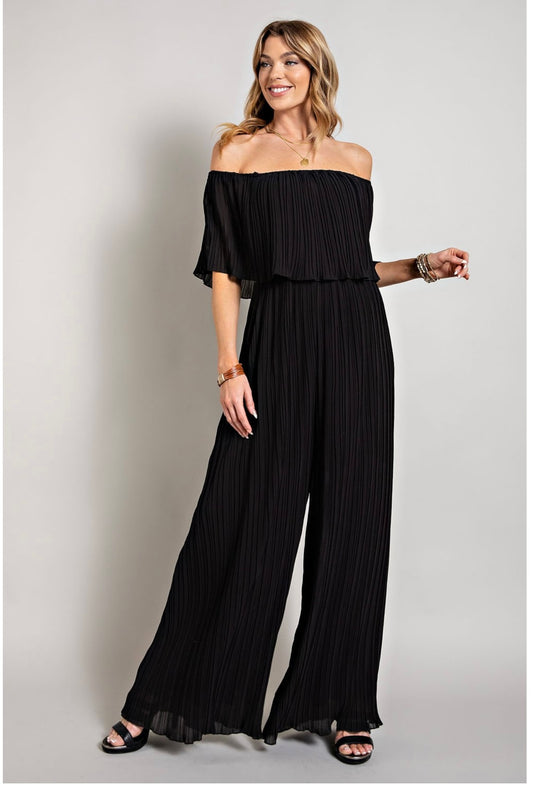 Black pleated jumspuit