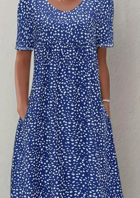 Speckled Blue Causal Ladies Dress